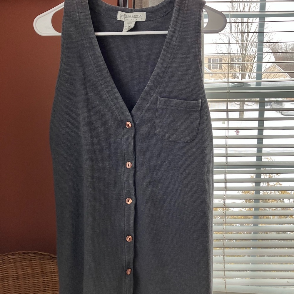 Collleen Conrad Charcoal Long Vest